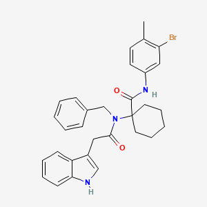 1-[benzyl(1H-indol-3-ylacetyl)amino]-N-(3-bromo-4-methylphenyl)cyclohexanecarboxamide