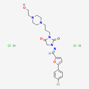 1-(((5-(4-Chlorophenyl)-2-furanyl)-methylene)amino)-3-(3-(4-(2-hydroxyethyl)-1-piperazinyl)propyl)-2,4-imidazolidinedione dihydrochloride