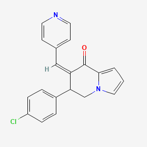 molecular formula C20H15ClN2O B1244518 6-(4-Chlorophenyl)-7-(4-pyridylmethylene)-5,6-dihydroindolizine-8(7H)-one 