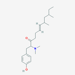 molecular formula C22H35NO2 B1244519 (E)-2-(二甲氨基)-1-(4-羟基苯基)-8,10-二甲基十二碳-6-烯-3-酮 