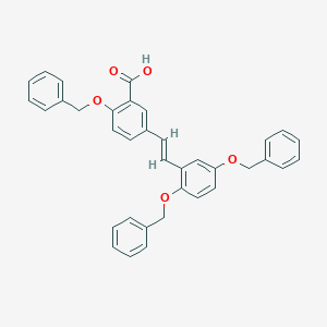 molecular formula C36H30O5 B124452 (E)-5-[2-(苯氧基)2-[2,5-双(苯氧基)苯基]乙烯基]-苯甲酸 CAS No. 150258-61-0
