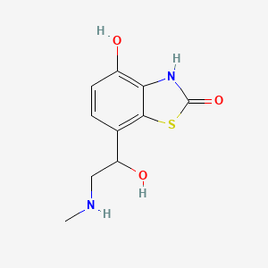 molecular formula C10H12N2O3S B1244521 4-hydroxy-7-(1-hydroxy-2-(methylamino)ethyl)benzo[d]thiazol-2(3H)-one CAS No. 220752-37-4