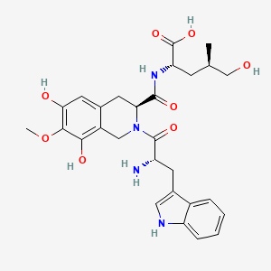 (2S,4R)-2-[[(3S)-2-[(2S)-2-amino-3-(1H-indol-3-yl)propanoyl]-6,8-dihydroxy-7-methoxy-3,4-dihydro-1H-isoquinoline-3-carbonyl]amino]-5-hydroxy-4-methylpentanoic acid