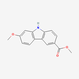 molecular formula C15H13NO3 B1244527 7-甲氧基-9H-咔唑-3-甲酸甲酯 