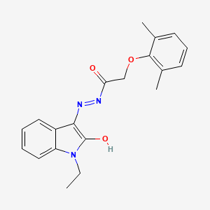 2-(2,6-dimethylphenoxy)-N'-[(3Z)-1-ethyl-2-oxo-1,2-dihydro-3H-indol-3-ylidene]acetohydrazide