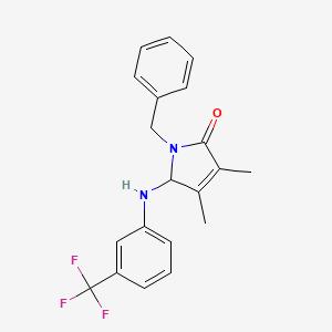 1-benzyl-3,4-dimethyl-5-{[3-(trifluoromethyl)phenyl]amino}-1,5-dihydro-2H-pyrrol-2-one