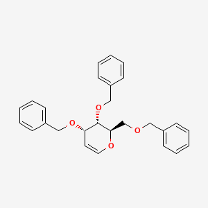 molecular formula C27H28O4 B12445307 (2R,3S,4S)-3,4-Bis(benzyloxy)-2-[(benzyloxy)methyl]-3,4-dihydro-2H-pyran 