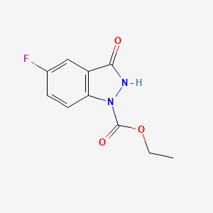 molecular formula C10H9FN2O3 B12445325 1H-Indazole-1-carboxylic acid, 5-fluoro-2,3-dihydro-3-oxo-, ethyl ester CAS No. 889884-99-5