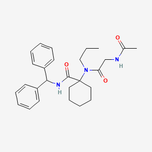 1-[(N-acetylglycyl)(propyl)amino]-N-(diphenylmethyl)cyclohexanecarboxamide