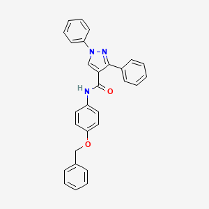 molecular formula C29H23N3O2 B12445335 N-[4-(benzyloxy)phenyl]-1,3-diphenyl-1H-pyrazole-4-carboxamide 