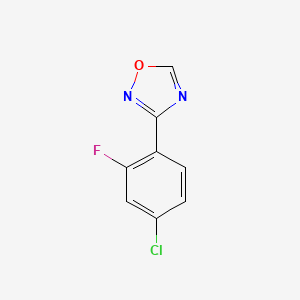 molecular formula C8H4ClFN2O B12445342 3-(4-Chloro-2-fluorophenyl)-1,2,4-oxadiazole 