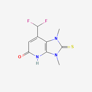 molecular formula C9H9F2N3OS B12445358 7-Difluoromethyl-2,3-dihydro-1,3-dimethyl-2-thioxo-1H-imidazo-[4,5-b]-pyridin-5(4H)-one 