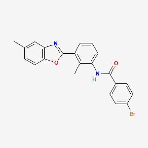 4-bromo-N-[2-methyl-3-(5-methyl-1,3-benzoxazol-2-yl)phenyl]benzamide