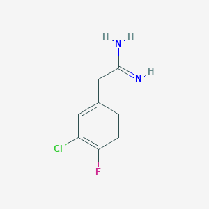 molecular formula C8H8ClFN2 B12445401 2-(3-Chloro-4-fluorophenyl)ethanimidamide CAS No. 1260816-08-7