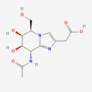 molecular formula C12H17N3O6 B1244544 2-((5R,6S,7R,8S)-8-乙酰氨基-6,7-二羟基-5-甲基-5,6,7,8-四氢咪唑并[1,2-a]吡啶-2-基)乙酸 