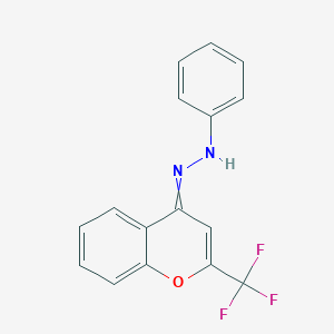 molecular formula C16H11F3N2O B12445467 2-TRIFLUOROmethyl-4H-CHROMENE-4-ONE N-PHENYLHYDRAZONE 