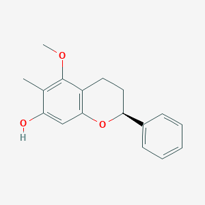 molecular formula C17H18O3 B1244549 7-羟基-5-甲氧基-6-甲基黄烷 
