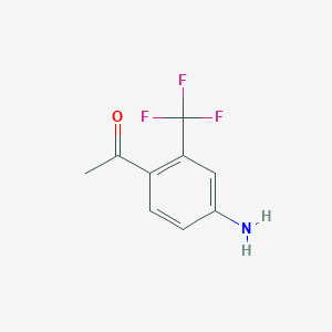 molecular formula C9H8F3NO B12445500 1-(4-Amino-2-(trifluoromethyl)phenyl)ethanone 