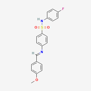 molecular formula C20H17FN2O3S B12445507 N-(4-fluorophenyl)-4-{[(E)-(4-methoxyphenyl)methylidene]amino}benzenesulfonamide CAS No. 327069-51-2