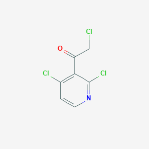 molecular formula C7H4Cl3NO B12445651 2-Chloro-1-(2,4-dichloropyridin-3-YL)ethanone 