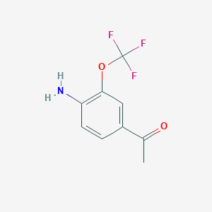 molecular formula C9H8F3NO2 B12445672 1-[4-Amino-3-(trifluoromethoxy)phenyl]ethanone 