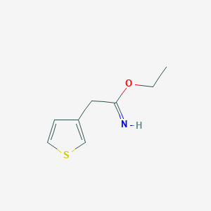 molecular formula C8H11NOS B12445698 2-Thiophen-3-ylacetimidic acid ethyl ester CAS No. 777029-08-0