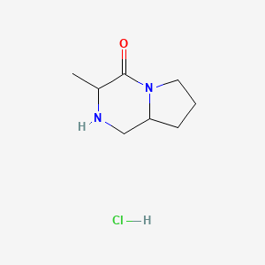 molecular formula C8H15ClN2O B12445739 3-Methyl-octahydropyrrolo[1,2-a]pyrazin-4-onehydrochloride 