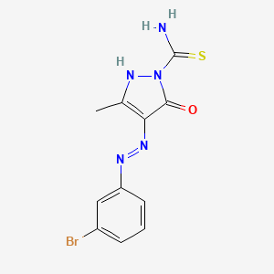 (4E)-4-[(3-bromophenyl)hydrazono]-3-methyl-5-oxo-4,5-dihydro-1H-pyrazole-1-carbothioamide