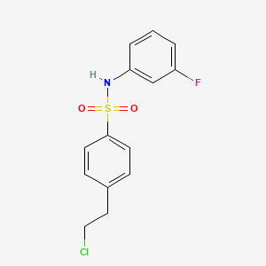 molecular formula C14H13ClFNO2S B12445799 4-(2-Chloroethyl)-N-(3-fluorophenyl)-benzenesulfonamide CAS No. 1018262-52-6