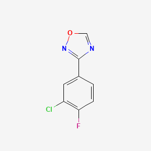 molecular formula C8H4ClFN2O B12445801 3-(3-Chloro-4-fluorophenyl)-1,2,4-oxadiazole 