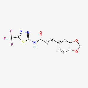 3-(2H-1,3-Benzodioxol-5-yl)-N-[5-(trifluoromethyl)-1,3,4-thiadiazol-2-yl]prop-2-enamide