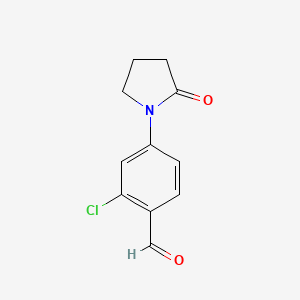 molecular formula C11H10ClNO2 B12445822 2-Chloro-4-(2-oxopyrrolidin-1-yl)benzaldehyde 