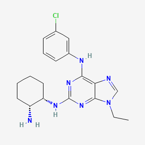 molecular formula C19H24ClN7 B1244585 N2-[(1S,2R)-2-氨基环己基]-N6-(3-氯苯基)-9-乙基嘌呤-2,6-二胺 