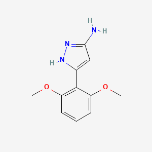 molecular formula C11H13N3O2 B12445875 5-(2,6-dimethoxyphenyl)-1H-pyrazol-3-amine 