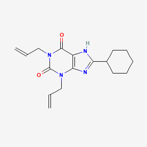 molecular formula C17H22N4O2 B1244588 1,3-Diallyl-8-cyclohexylxanthine 