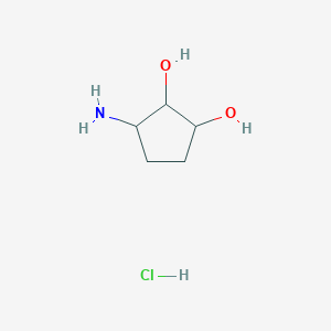 molecular formula C5H12ClNO2 B12445904 3-Aminocyclopentane-1,2-diol hydrochloride 