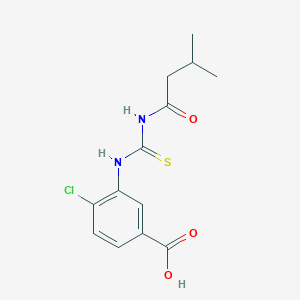 molecular formula C13H15ClN2O3S B12445934 4-Chloro-3-{[(3-methylbutanoyl)carbamothioyl]amino}benzoic acid 