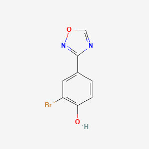 molecular formula C8H5BrN2O2 B12445937 2-Bromo-4-(1,2,4-oxadiazol-3-yl)phenol 