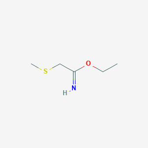 molecular formula C5H11NOS B12445939 2-Methylsulfanyl-acetimidic acid ethyl ester CAS No. 749147-66-8