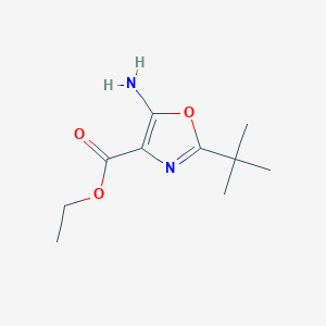 molecular formula C10H16N2O3 B12445956 Ethyl 5-amino-2-(tert-butyl)oxazole-4-carboxylate 