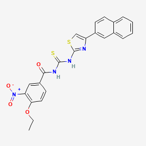 4-ethoxy-N-{[4-(naphthalen-2-yl)-1,3-thiazol-2-yl]carbamothioyl}-3-nitrobenzamide