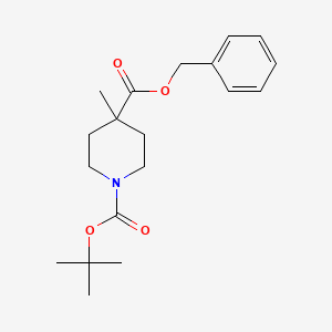 molecular formula C19H27NO4 B12446029 Benzyl 1-tert-butoxycarbonyl-4-methyl-4-piperidinecarboxylate 