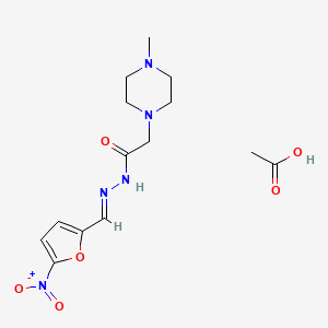 molecular formula C14H21N5O6 B1244604 Nifurpipone acetate CAS No. 51799-29-2