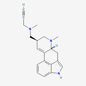 molecular formula C20H23N3 B1244606 N-[[(6Ar,9S)-7-methyl-6,6a,8,9-tetrahydro-4H-indolo[4,3-fg]quinolin-9-yl]methyl]-N-methylprop-2-yn-1-amine CAS No. 160161-67-1