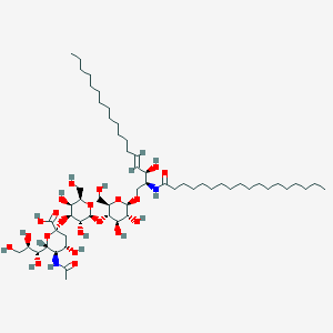 molecular formula C59H108N2O21 B1244607 alpha-Neu5Ac-(2->3)-beta-D-Gal-(1->4)-beta-D-Glc-(1<->1')-Cer(d18:1/18:0) 