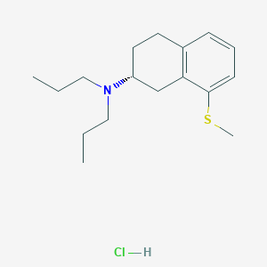molecular formula C17H28ClNS B1244609 (2R)-8-methylsulfanyl-N,N-dipropyl-1,2,3,4-tetrahydronaphthalen-2-amine;hydrochloride 