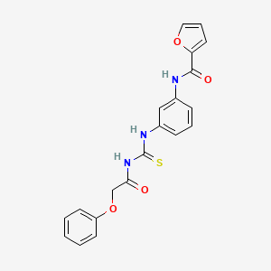 N-(3-{[(phenoxyacetyl)carbamothioyl]amino}phenyl)furan-2-carboxamide