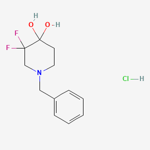 1-Benzyl-3,3-difluoropiperidine-4,4-diol hydrochloride