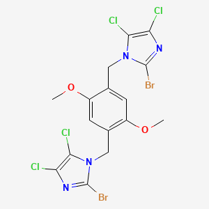 2-Bromo-1-({4-[(2-bromo-4,5-dichloroimidazol-1-YL)methyl]-2,5-dimethoxyphenyl}methyl)-4,5-dichloroimidazole