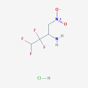 molecular formula C4H7ClF4N2O2 B12446342 2-Amino-3,3,4,4-tetrafluoro-1-nitrobutane hydrochloride 